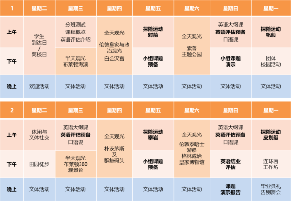英语与探险运动夏令营