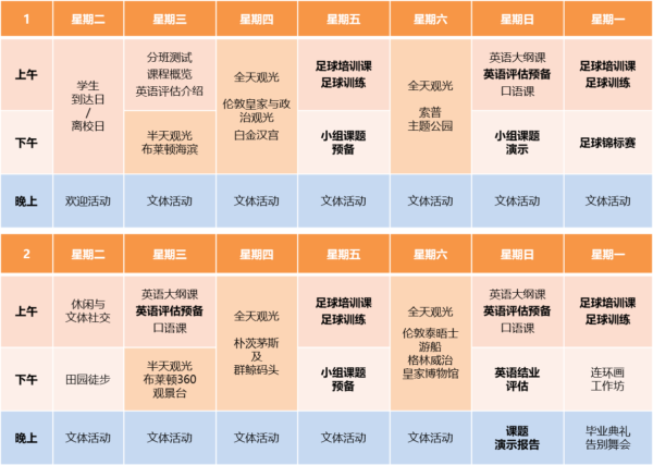 英语与足球夏令营