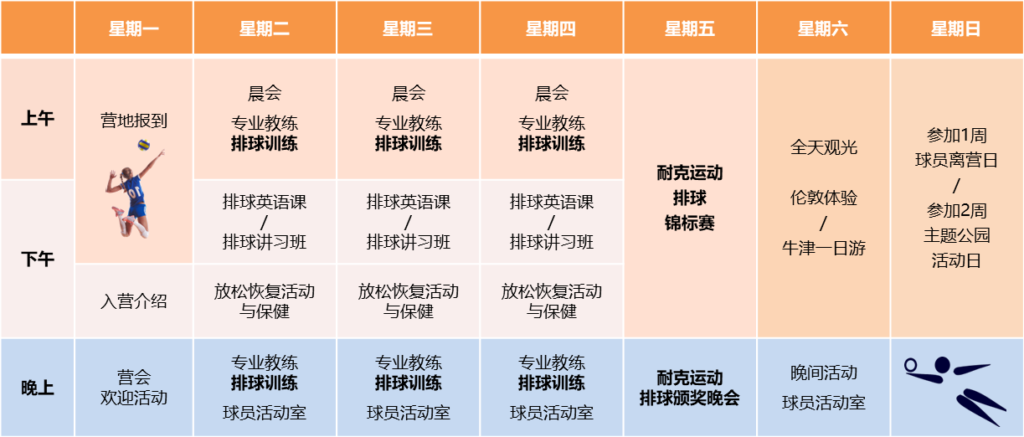 Nike Volleyball Timetable
