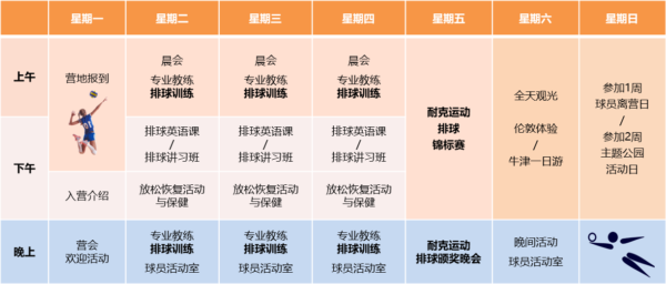 Nike Volleyball Timetable